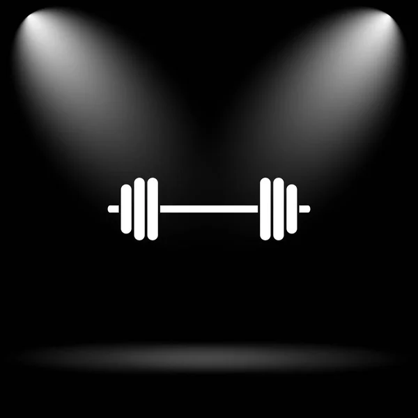 Weightlifting Icon Internet Button Black Background — Stock Photo, Image