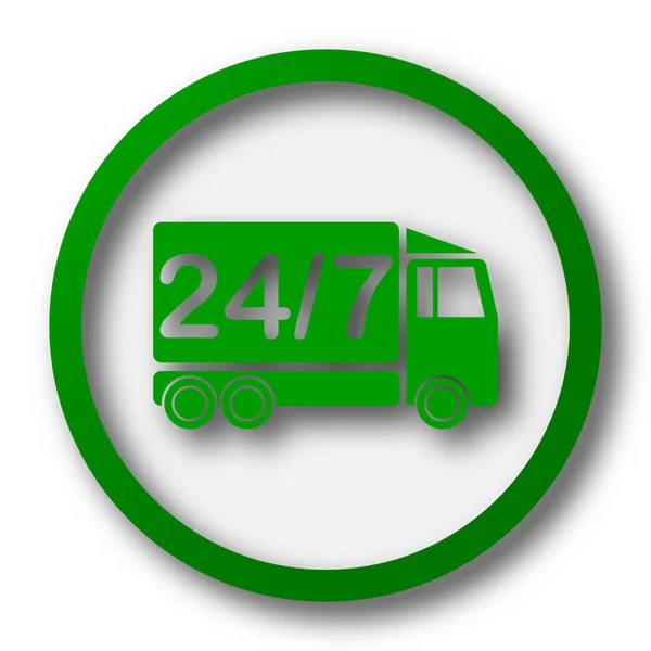 24 7 levering vrachtwagen pictogram — Stockfoto