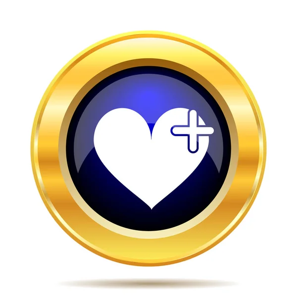 Heart Cross Icon Internet Button White Background — Stock Photo, Image