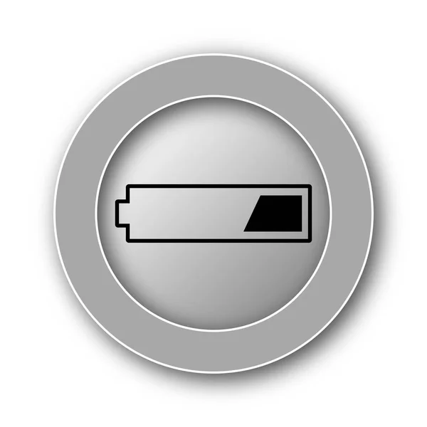 Terceiro Ícone Bateria Carregada Botão Internet Fundo Branco — Fotografia de Stock