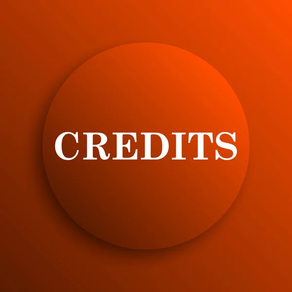 Credits Icon Internet Button Orange Backgroun — Stock Photo, Image