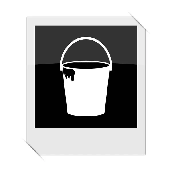 Bucket Icon Photo White Backgroun — Stock Photo, Image