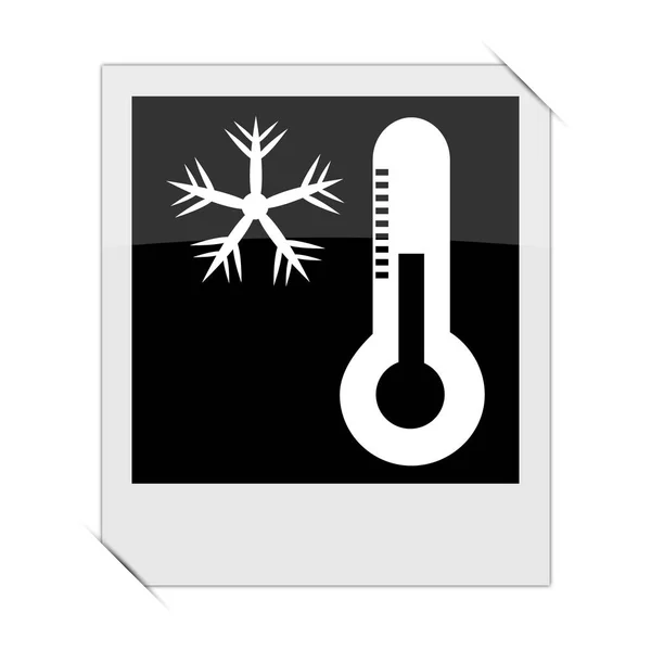 Sneeuwvlok met thermometer pictogram — Stockfoto