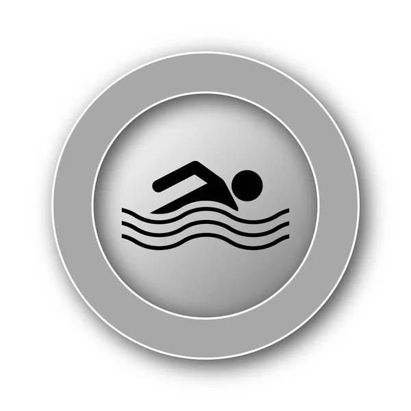 Wody Sportowe Ikona Przycisk Internet Białym Tle — Zdjęcie stockowe