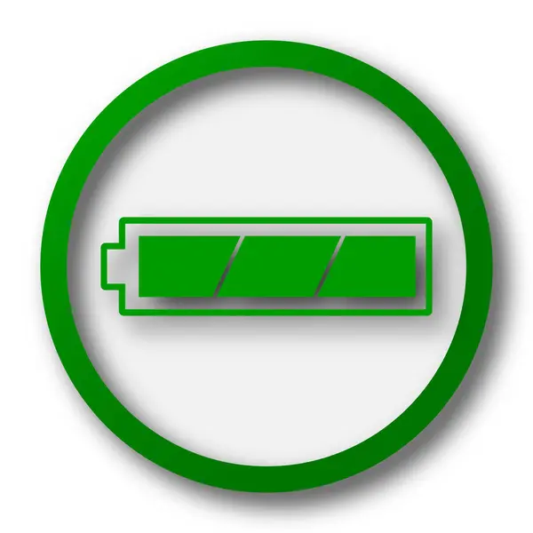 Fully Charged Battery Icon Internet Button White Background — Stock Photo, Image