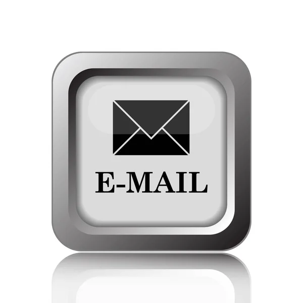 Mail Icon Buton Internet Fundal Alb — Fotografie, imagine de stoc