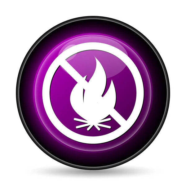 Fire Forbidden Icon Internet Button White Background — Stock Photo, Image