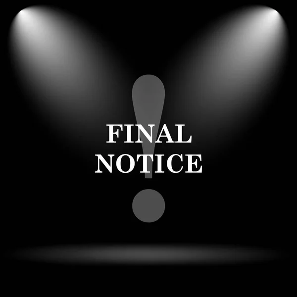 Final Notice Icon Internet Button Black Background — Stock Photo, Image