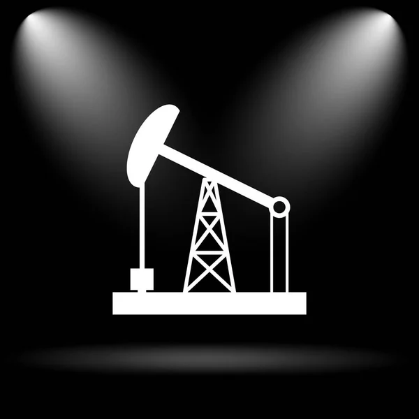 Ölpumpen Symbol Internet Taste Auf Schwarzem Hintergrund — Stockfoto