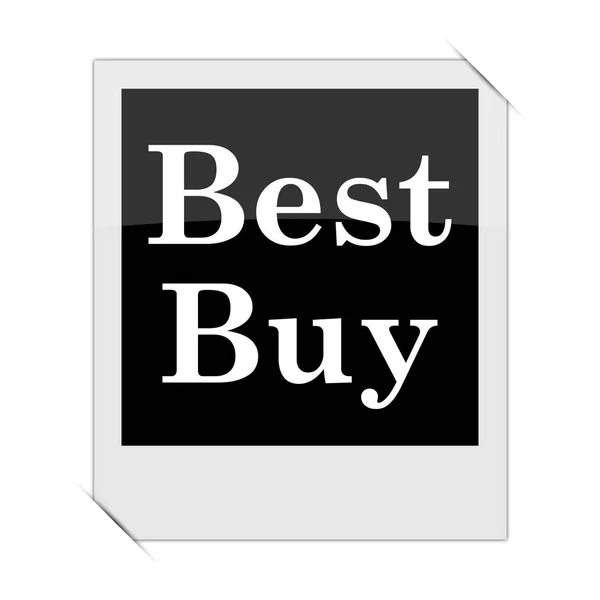 Besten Kaufen Symbol Innerhalb Eines Fotos Auf Weißem Hintergrund — Stockfoto