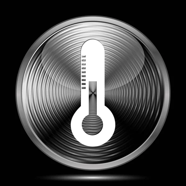 Thermometer Icon Internet Button Black Background — Stock Photo, Image