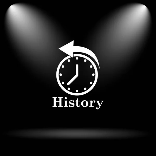 History Icon Internet Button Black Background — Stock Photo, Image