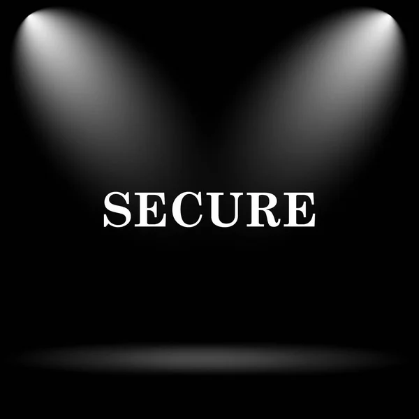 Secure Icon Internet Button Black Background — Stock Photo, Image