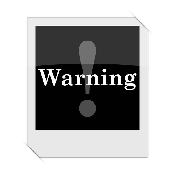 Warnsymbol Innerhalb Eines Fotos Auf Weißem Hintergrund — Stockfoto