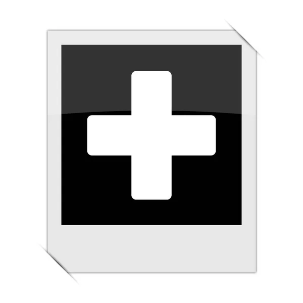 Значок Медицинского Креста Фотографии Белой Спинкой — стоковое фото