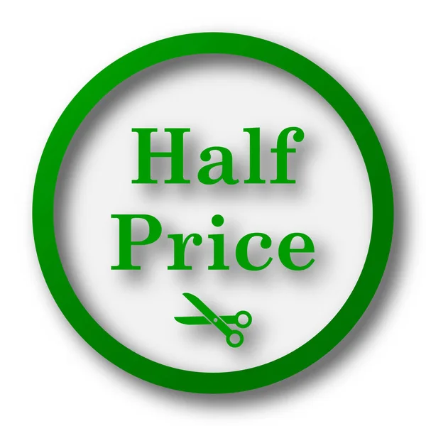 Half Price Icon Internet Button White Background — Stock Photo, Image