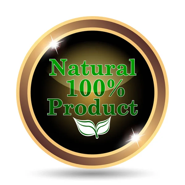 100 Percent Natural Product Icon Internet Button White Background — Stock Photo, Image