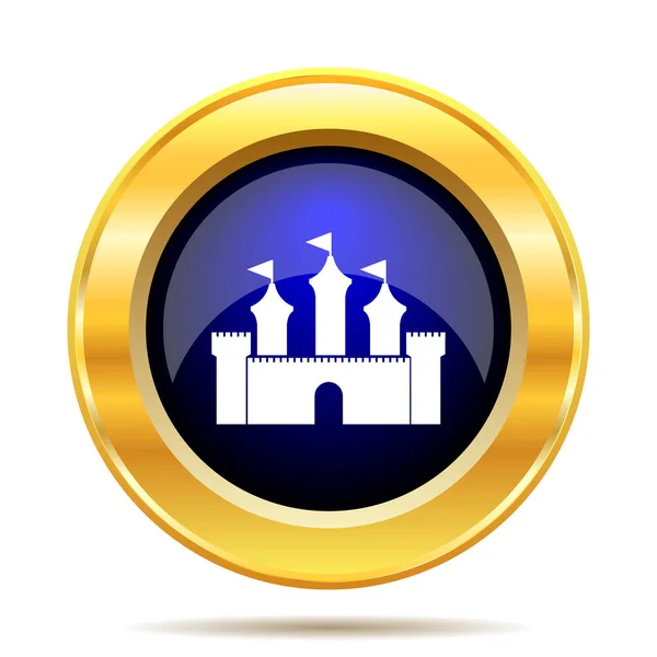 Castle Icon Internet Button White Background — Stock Photo, Image