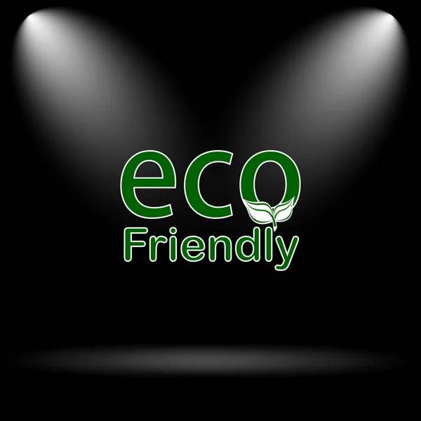 Eco Friendly Icono Botón Internet Sobre Fondo Negro — Foto de Stock
