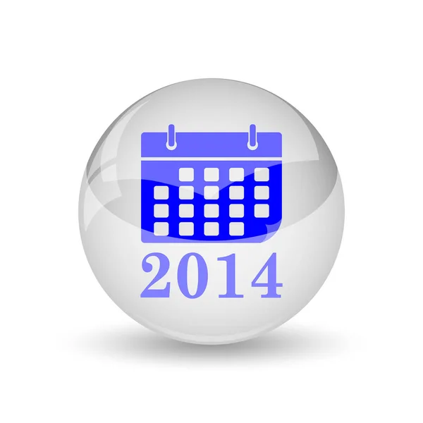 Εικονίδιο Ημερολογίου 2014 Κουμπί Internet Άσπρο Φόντο — Φωτογραφία Αρχείου