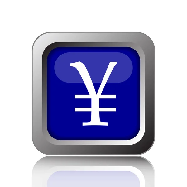 Het Pictogram Van Yen Internet Knop Witte Achtergrond — Stockfoto