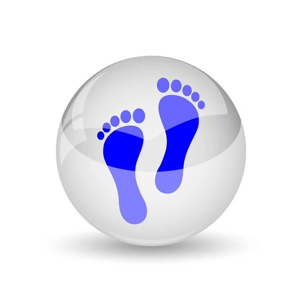 Foot Print Icon Internet Button White Background — Stock Photo, Image