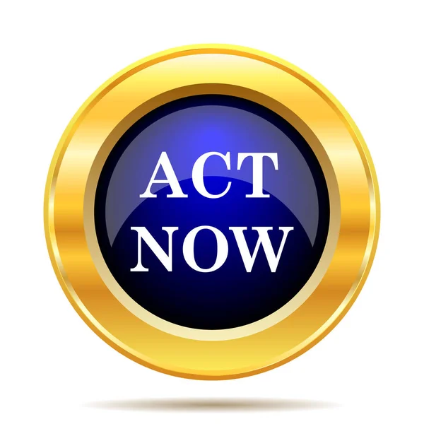 Act Now Icon Internet Button White Background — Stock Photo, Image