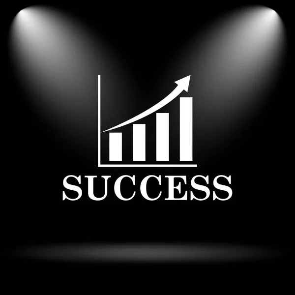 Success icon. Internet button on black background