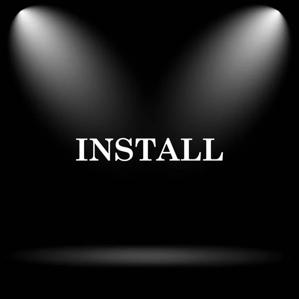 Install Icon Internet Button Black Background — Stock Photo, Image