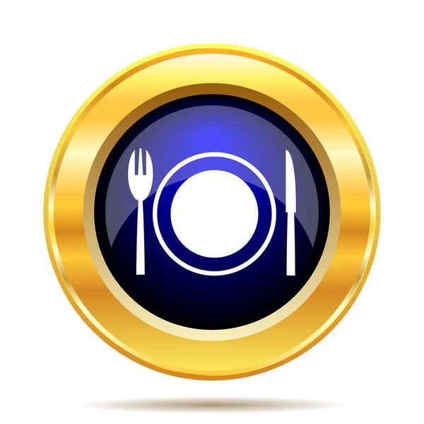 Restaurant Pictogram Internet Knop Witte Achtergrond — Stockfoto