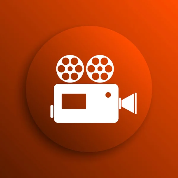 Video Camera Icon Internet Button Orange Backgroun — Stock Photo, Image