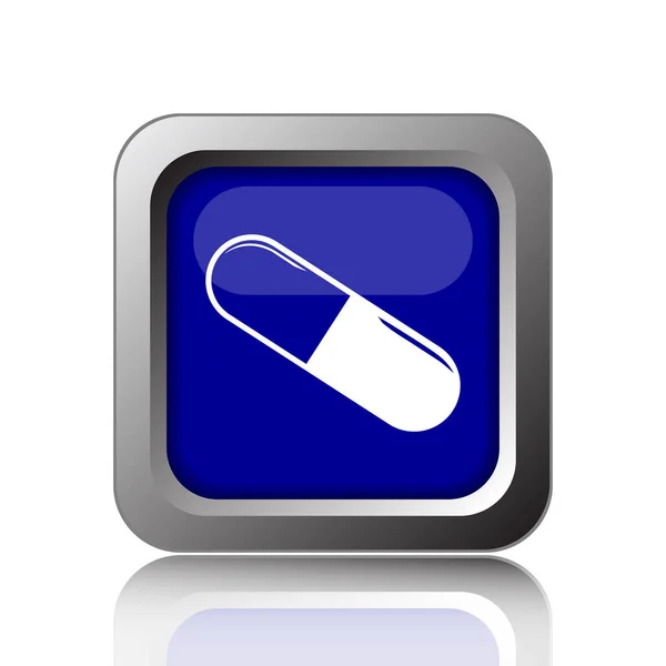 Pill Icon Internet Button White Background — Stock Photo, Image