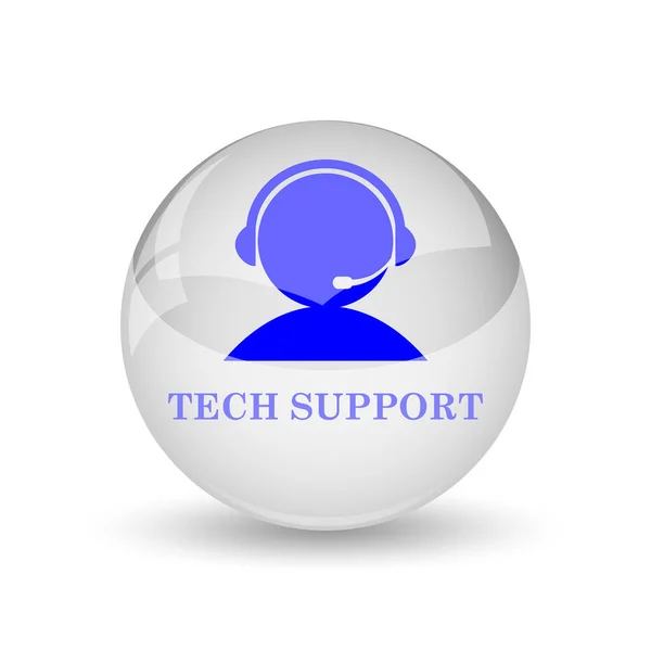 Tech Support Ikoontje Internet Knop Witte Achtergrond — Stockfoto