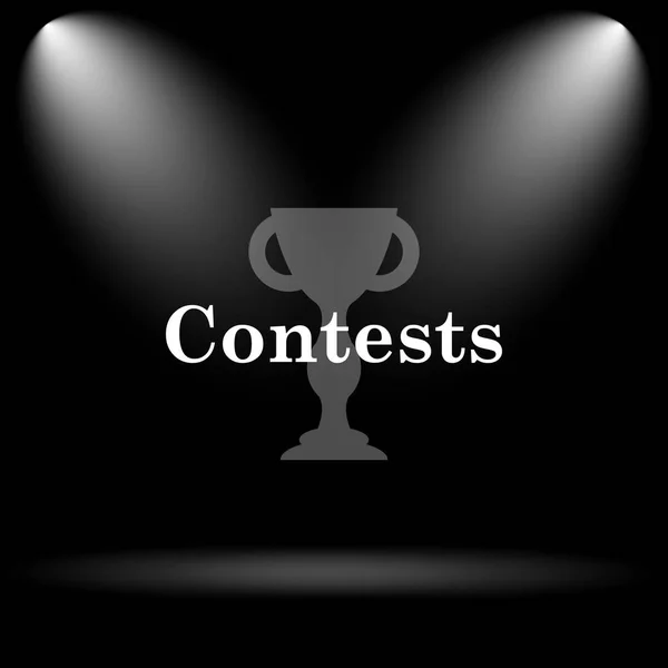 コンテスト アイコン 黒い背景にインター ネット ボタン — ストック写真