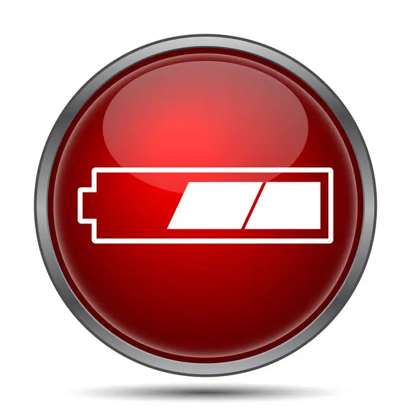 Třetiny Nabitá Baterie Ikona Internet Tlačítko Bílém Pozadí — Stock fotografie