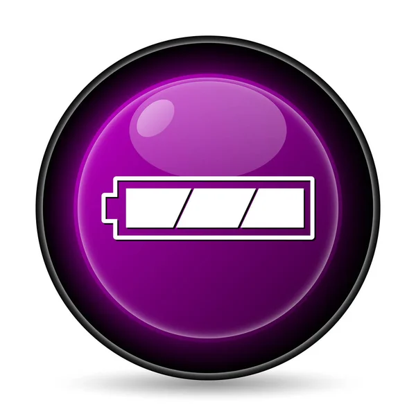 Fully Charged Battery Icon Internet Button White Background — Stock Photo, Image