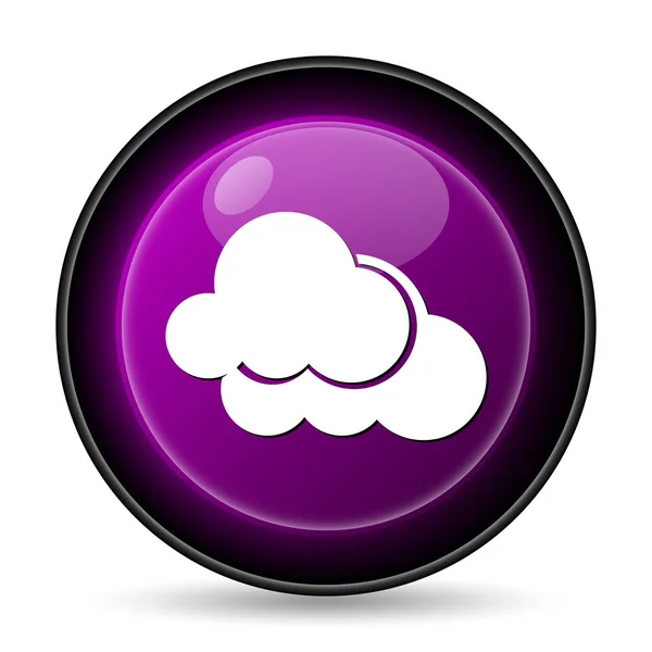 雲のアイコン 白い背景の上のインター ネット ボタン — ストック写真