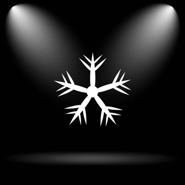 Schneeflockensymbol Internet Taste Auf Schwarzem Hintergrund — Stockfoto