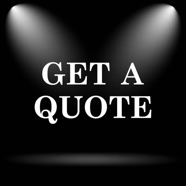 Get Quote Icon Internet Button Black Background — Stock Photo, Image