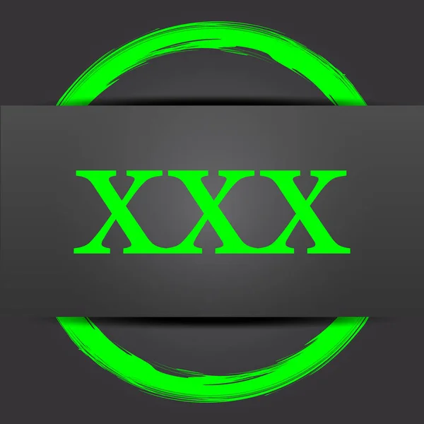 Иконка Xxx Кнопка Интернет Зеленым Сером Фоне — стоковое фото