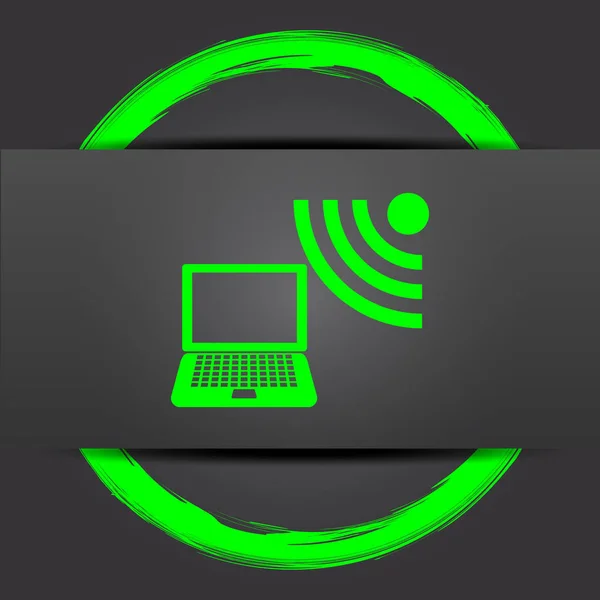 Wireless laptop icon — Stock Photo, Image