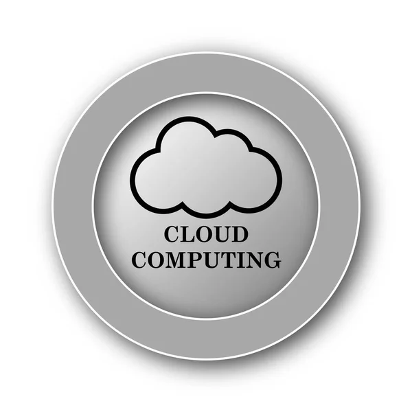 云计算图标 白色背景上的互联网按钮 — 图库照片