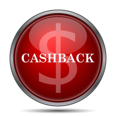 Cashback simgesi. Beyaz arka plan üzerinde Internet düğmesi