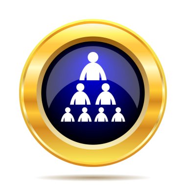 Kuruluş grafiği ile insanlar kutsal kişilerin resmi. Beyaz arka plan üzerinde Internet düğmesi