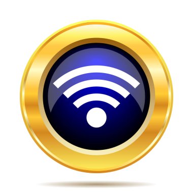 Kablosuz işareti simgesi. Beyaz arka plan üzerinde Internet düğmesi
