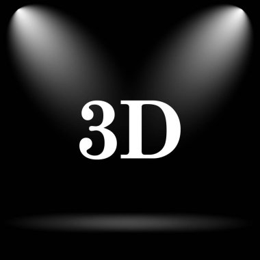 3D simgesi. Siyah arka plan üzerine Internet düğmesi
