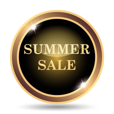 Yaz satış simgesi. Beyaz arka plan üzerinde Internet düğmesi