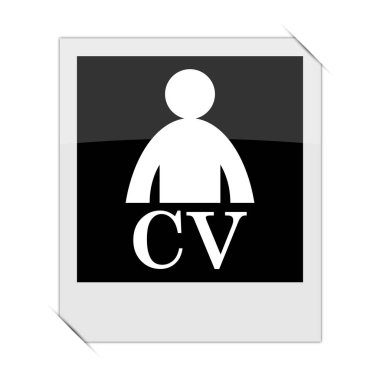 Beyaz adam fotoğrafı içinde CV simgesi