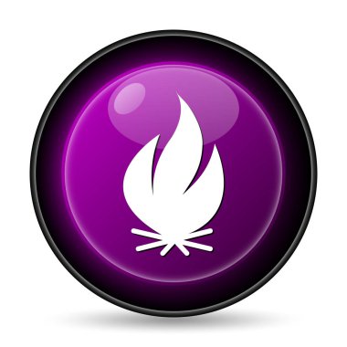 Yangın simgesi. Beyaz arka plan üzerinde Internet düğmesi