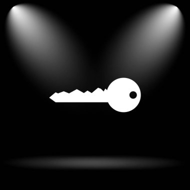Anahtar simgesi. Siyah arka plan üzerine Internet düğmesi